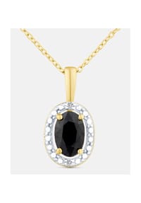 Diamant L'eternel - Kette mit Anhänger, mit schwarzer Saphir, 375 Gelbgold - gold