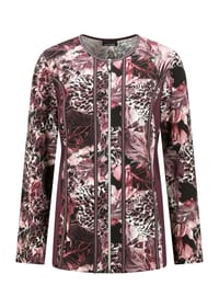 GOLDNER - Kurzgröße:  Jerseyjacke mit Reißverschluss - beere / gemustert