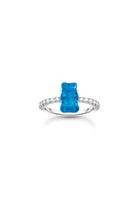 Thomas Sabo THOMAS SABO x HARIBO - Ring mit Goldbär Blau Mini - silberfarben, bunt