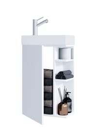 VCM. - 2-tlg Set | Waschplatz für Gäste WC | Gästebad | Waschtisch Toilette | Badmöbel Badezimmer Set – Lumia - Anthrazit