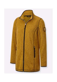 Witt - Strick-Fleecejacke - eucalyptus-schwarz-gemustert