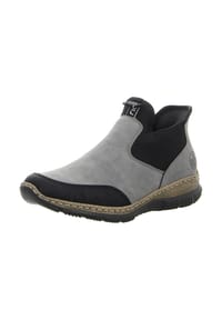 rieker - Lederimitat Stiefelette - Schwarz/Stone