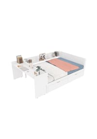KOMHTOM - Doppelbett 140x200cm mit 2 Schubladen, weiß - Weiß