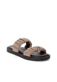 Tamaris - Pantoletten, Leder, für Damen - TAUPE