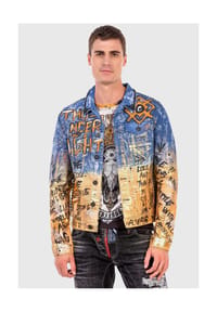 CIPO & BAXX® - Jacke mit coolem Allover-Motiv - BLUEGOLD