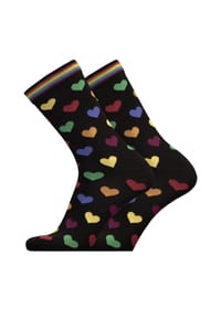 UphillSport® - Socken RAINBOW HEARTS 2er Pack mit niedlichen Herz-Prints - Black