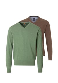 redmond - Pullover 2er Pack Basic - Braun