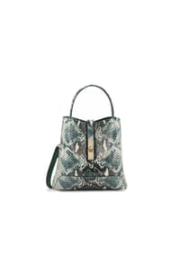 kazar - Tasche aus Leder mit Schlangenhaut-Prägung - Grün