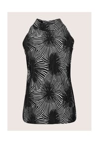 MADELEINE - Print-Neckholder mit Stehkragen und gerader Form - schwarz / weiß