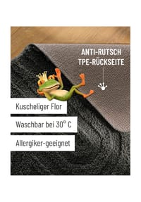 WECONhome Badteppich Fiete - Hoch-Tief-Effekt - Badteppich - anthrazit grau