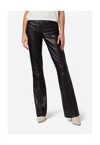 RICANO - Damen Lederhose Low Cut 2, Simplisches Design - Boot Cut - Schwarz