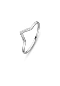 Fiocco JEWELRY - Crown Ring Zirkonia weiß Brillantschliff , 925 Sterling Silber - gelbgold