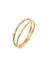 elli. PREMIUM - Ring Stapelringe Stacking Bandring 2Er Set 375 Gelbgold - Gold