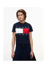 TOMMY Jeans - T-Shirt, Baumwolle, für Damen - C1G BLUE