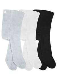 bistyle® - Baby-Strumpfhose 3er-Pack, GOTS-zertifiziert, hoher Baumwollanteil - Grau/Weiß/Schwarz