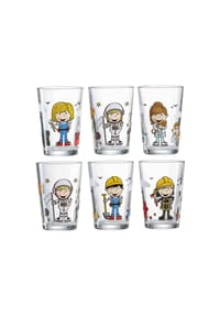 Ritzenhoff & Breker Kindergläser Berufe Jungs & Mädchen 205 ml 6er Set bunt - BERUFE - bunt