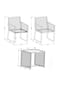 VCM. 3-tlg Gartenmöbel Set | Sitzgruppe Essgruppe | 1xTisch, 2x Stühle | Tisch Maße ca. H. 45 x B. 45 x T. 45 cm | Lounge Set - Fidola Bild 10