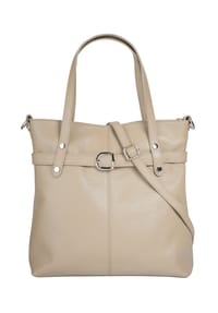 Cluty - Shopper Echt Leder, Made In Italy - beige