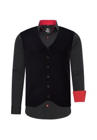 RUSTY NEAL® - Hemd mit Weste - Anthrazit