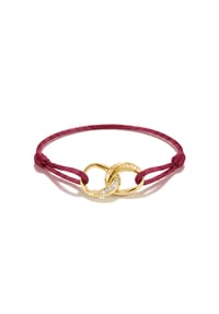 Thomas Sabo - Textilarmband Together rot mit Zirkonia - gelbgoldfarben, weiß, rot
