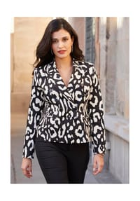 Alba Moda - Kurzblazer im Animal-Look - schwarz / weiß