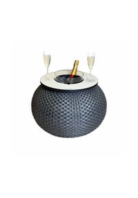 COOTAB COOLER TABLE - Beistelltisch mit Acryl-Kühler Milano 40 cm - Anthrazit/Champagner