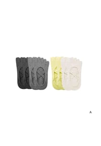 MUNADUNA - 4er-Pack Yoga-Zehensocken mit Doppelkreuz Zehensocken,Anti-Rutsch,Elastisch - Bunt Mix