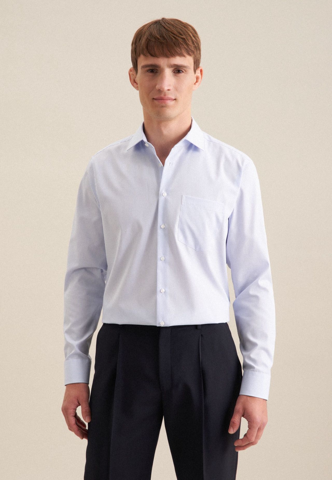 seidensticker Smart Essentials Businesshemd, Regular Fit, Langarm, Kent-Kragen, FüR Herren, Blau, 46