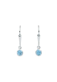 Adelia's - Damen Silber Schmuck 925 Silber Ohrringe  Ohrhänger mit Zirkonia Ø 4,6 mm - blau
