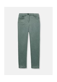 MADELEINE - Schlanke Hose in edlem Minimal-Jacquard - hellmintgrün / multicolor