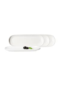 Ritzenhoff & Breker Servierplatten Kelly 25 x 9 cm 4er Set weiß - KELLY - weiß
