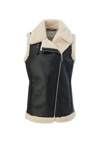 s.Oliver - Bikerweste, Reverskragen, für Damen - 9999  GREY/BLACK