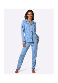 Witt - Pyjama - himmelblau-marine-bedruckt