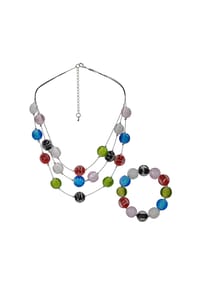 caї - Schmuckset Metall Glasstein - mehrfarbig