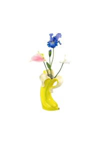 DONKEY - Dekovase Vase Big Banana Romance, Dekovase, Blumenvase, Dolomit, Gelb, 18 x 12 x 35 cm, 210743 - gelb