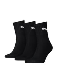 PUMA® - Short Crew Sportsocken, 3er-Pack, gepolsterte Komfortsohle, Logo-Print - 200 SCHWARZ