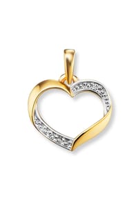 ONE ELEMENT Heartful Moments - Damen Schmuckset - Set mit Halskette 0.01 ct  Diamant-Brillant Herz Anhänger aus 585 Gelbgold - gold