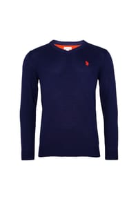 U.S. POLO ASSN. - Pullover V-Neck Feinstrick - schwarz