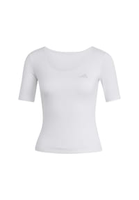 adidas - T-Shirt, U-Ausschnitt, für Damen - WHITE