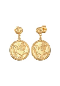 HAZE & GLORY - Ohrringe Münze Antik - Ra 925 Silber - Gold