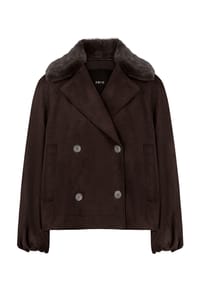 zero - Winterjacke, Reverskragen, für Damen - 7416 CHOCOLATE PL