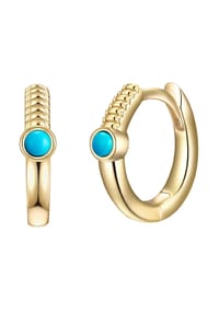 GLANZSTÜCKE MÜNCHEN - Damen Ohrringe aus 925/- Sterling Silber in Gelbgold mit Türkis (rek.) - gelbgold
