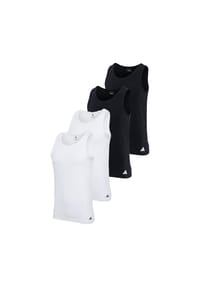 adidas - Herren Unterhemden, 4er Pack - Tank Top, Active Flex Cotton, ärmellos, einfarbig - Schwarz