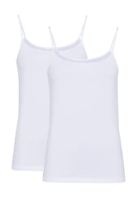 Nina von C. - Unterhemden, 2er-Pack, Spitzen-Bordüre, für Damen - 100 WEISS