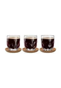 LEONARDO Kaffee-Set mit Untersetzer Gocce 220 ml 3er Set transparent - GOCCE - transparent