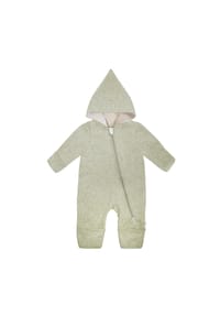 maximo® - GOTS BABY-Overall, Baumwollfleece, Reißverschluss, Jerseyfutter - graumeliert