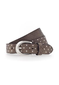 B.BELT - Lilou Nietengürtel Leder - grau taupe