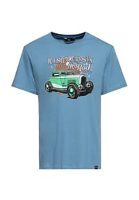 KING KEROSIN - T-Shirt mit Retro-Artwork Print Hotrod Service - blau
