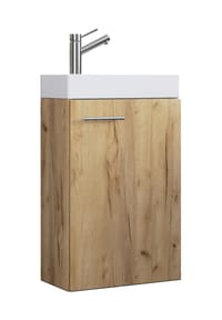 VCM. - 2-tlg Set | Waschplatz für Gäste WC | Gästebad | Waschtisch | Badezimmer Set - Slito - Honig-Eiche