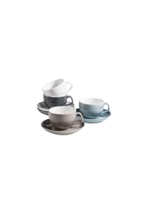 MÄSER Kaffeetassen-Set, Porzellan Derby - Derby - blau/weiß/beige/grau
